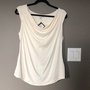 Cream high neck tank top